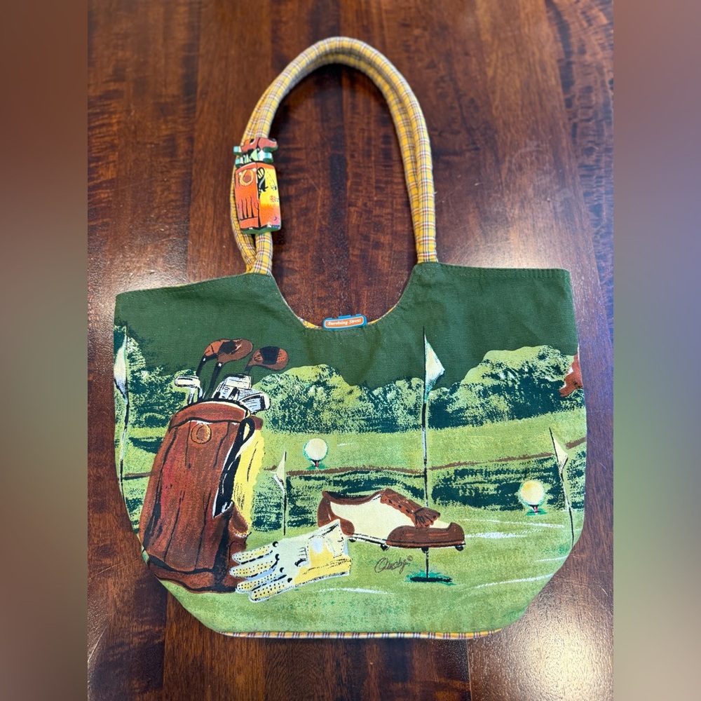 Anne Ormsby Green Golf Scene Tote